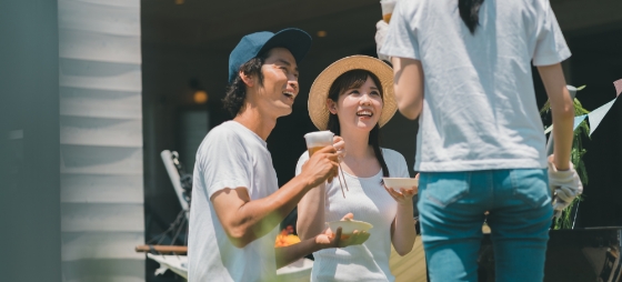 BBQしている写真